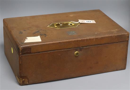 An Edwardian pigskin dispatch box by Bramah, London, monogrammed
